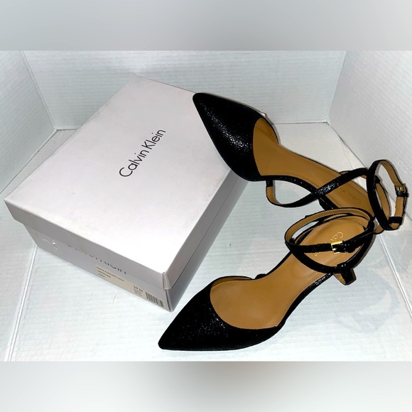 Calvin Klein Shoes - Calvin Klein Ganya Pearlized Viper Black Print Dress Pump